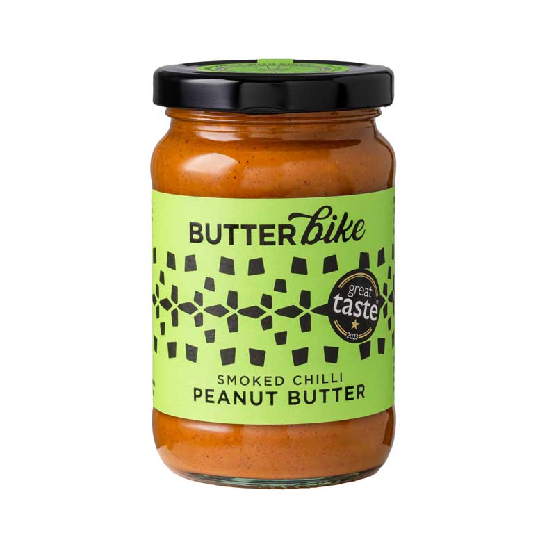Butterbike Smoked Chilli Peanut Butter 285g on white background