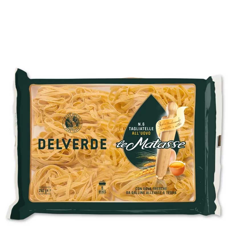 Delverde Dry Egg Tagliatelle Pasta No.6 All'Uovo 250g