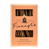 A 100g box of Fionagh's Original Sourdough Crackers in an attractive beige coloured box with Fionagh's signature across the front