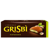 Picture of Grisbi pistachio chocolate biscuits on a white background