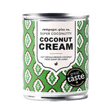 Can of Rempapa Spice Co coconut cream with green and white pattern on a white background