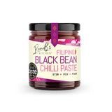Jar of Roni's Kitchen Filipino Black Bean Chilli Paste on a white background