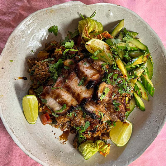 Singaporean Black Pepper Pork with Ginger & Chilli Fried Rice