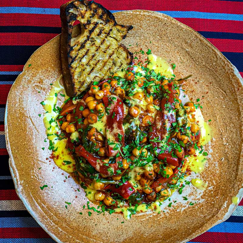 Spanish Chickpea Stew with Fino Sherry and Roasted Peppers