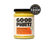 Jar of Good Phats British Grass-Fed Ghee with a Great Taste award badge on a white background