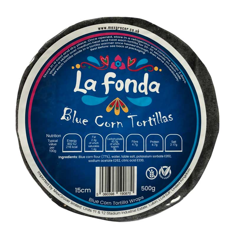 La Fonda Traditional Blue Corn Tortilla 500g