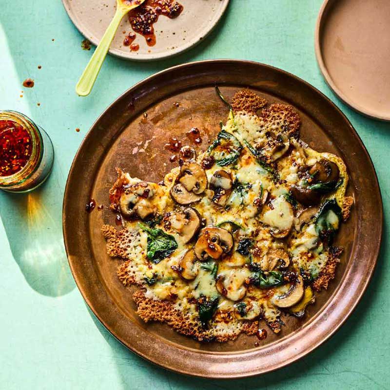 Recipe for Kecap Manis Mushroom Vietnamese Pizza by Ping Coombes featured in her cook book titled "Rice".