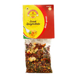 A pack of Tutto Calabria Condi Spaghettata packaged spice mix with visible ingredients through a clear pack